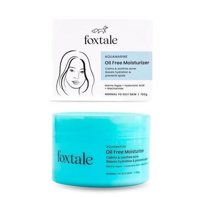 Foxtale Oil-Free Gel Moisturizer for Face | Hyaluronic Acid, Niacinamide, Betaine, Marine Algae| Boosts Hydration |Men & Women-100g