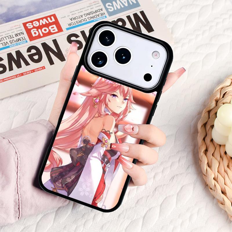 Genshin Yae Miko Phone Case For IPhone 17 16e 15 14 13 12 11 Pro Max Air Mini Soft Protective Cover