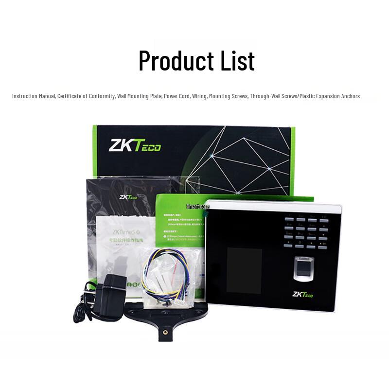 ZKTeco FT200 Face and Fingerprint Biometric Time Attendance Machine CN plug (adapter included)