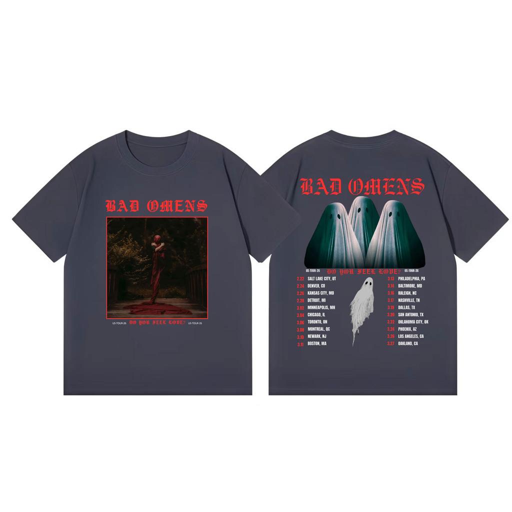 Bad Omens Do You Feel Love Tour 2026 Grafiska T-shirts Gotisk Vintage Kortärmad T-shirt Herr Dam Mode Casual Lös T-shirt