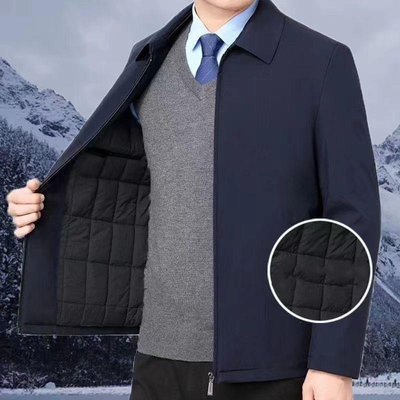 Giacche Business Autunno Inverno Uomo Cappotto da Abito da Ufficio Classico Spesso Caldo Collo Alto Giacca Uomo Parka Casual