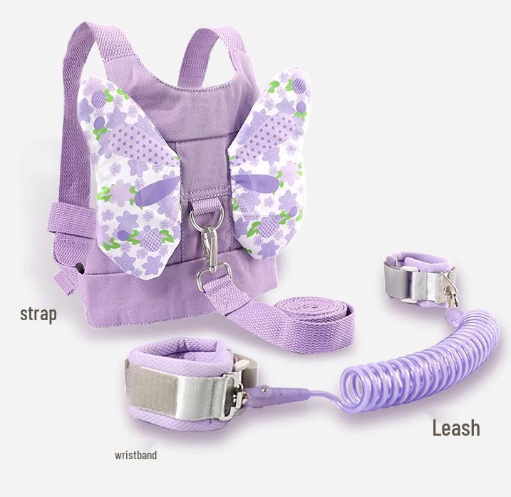 Children's Anti-Lost Safety Leash and Backpack Combo with Traction Rope and Wristband for Strollers
