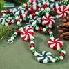 Christmas Candy Peppermint Red Green Beaded String Hanging Xmas Tree for Fireplace Wreath Home Decor Party Supplies