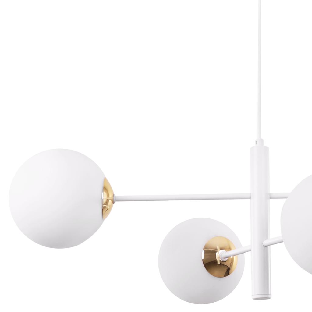 Vicenza Hanging Lamp White And Gold 4-Flat White Lampshade E14