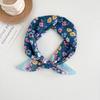 Japanese retro literary and artistic style 18 cotton and linen cashew flower silk scarf thin square scarf high-end fashion versatile accessories scarf
