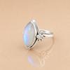Rainbow Moonstone Marquise Ring 925 Sterling Silver, Blue Flash Moonstone Statement Ring, Vintage Style Handmade Gemstone Jewelry