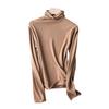 Women's High-Neck Solid Color Woolen Sweater - Slim Fit Knit Pullover for Autumn/Winter