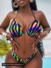 11 years of new triangle cup fashionable design colorful printing sexy summer European and American ins niche bikini
