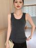 Women's Cashmere Sleeveless U-Neck Sweater Vest - Versatile Solid Color Camisole for Autumn/Winter