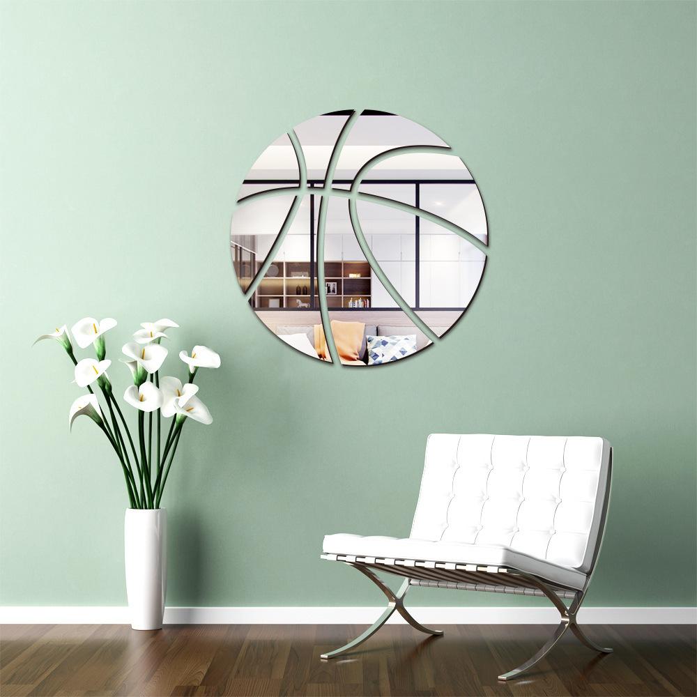 Sports Theme Acrylic Mirror Wall Sticker Basketball Football Soccer Decal Kids Boys Room Home Waterproof Mural
