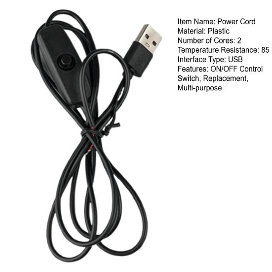 1/2/5 ks 1/1.2/1.5M LED Noční světlo Napájecí kabel ON/OFF Ovládací spínač Napájecí kabel se spínačem Stolní lampa USB Spínaný napájecí kabel