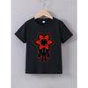 European Sizes Kids Summer Comfort Monster Flower Cartoon Print T-Shirt | Boys Casual Crew Neck Top with Slight Stretch Fabric