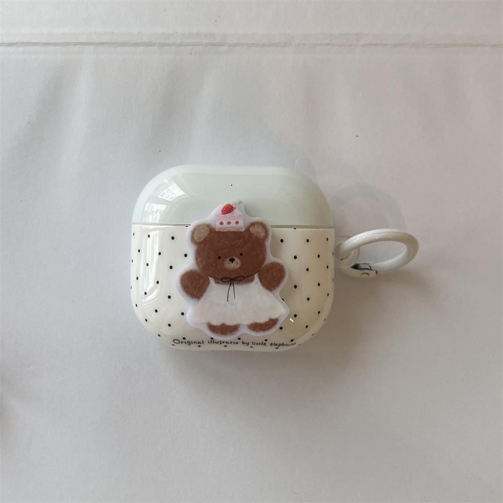 Three-dimensional oil painting bear earphone cover for Apple AirPods 1 /1 generation cartoon bluetooth case PRO1 all-inclusive PRO1