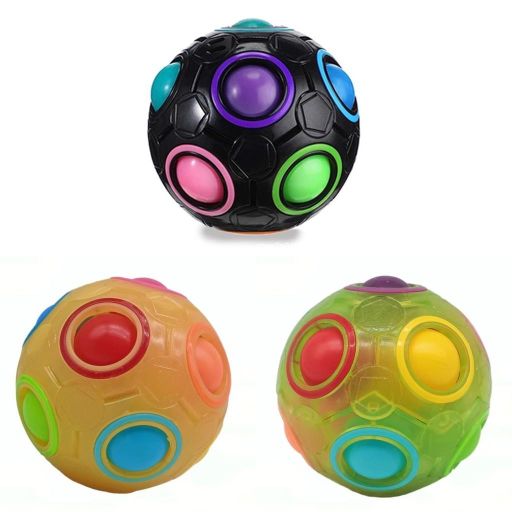 Colorful 12 Hole Magic Ball Stress Relief Toy Creative Rainbow Puzzle For Anxiety