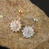 1Set Stainless steel navel stud set - Zirconium navel ring piercing jewelry