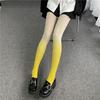 Gradient Color Pantyhose for Women - Spring and Autumn Velvet Stockings in Gray, Pink, and Purple Rainbow Styles.