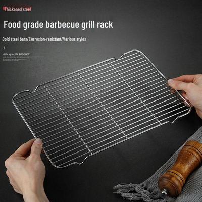 Rechteckiges Grillgitter und Trockengestell aus Edelstahl mit V-Bein-Design