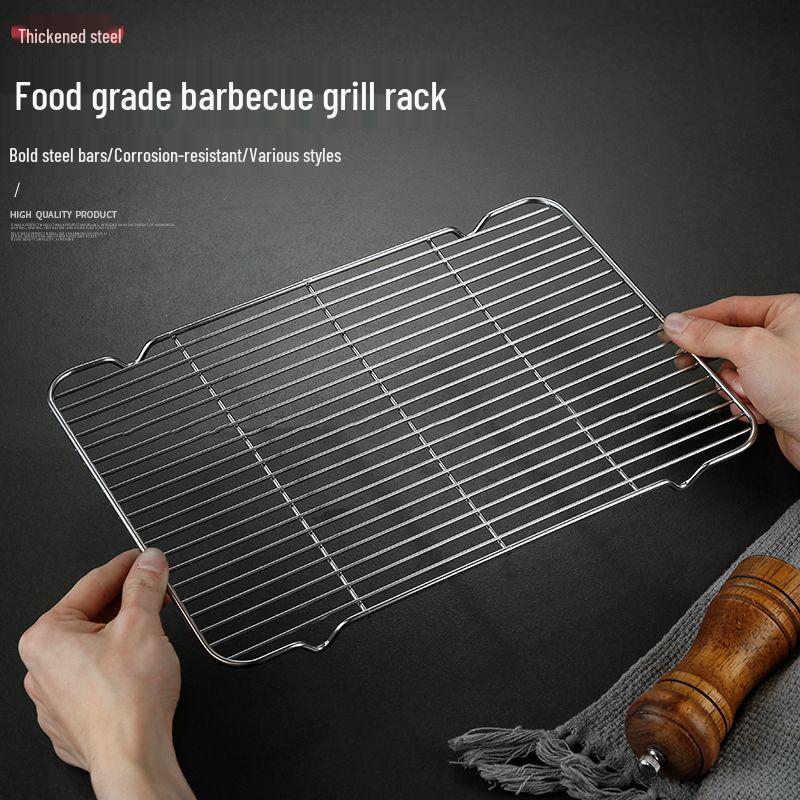 Rektangulært grillnett og tørkestativ i rustfritt stål med V-bendesign