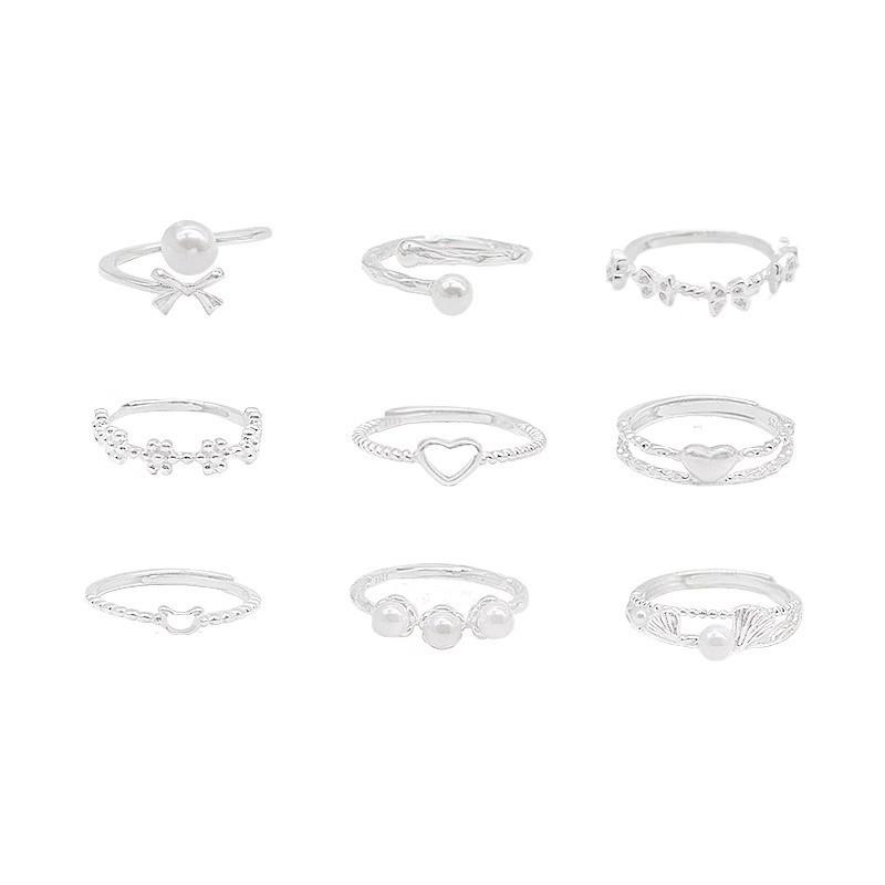 Copper Highend Stylish Love Pearl Ring For Women With Unique Geometric Shapes And Colors