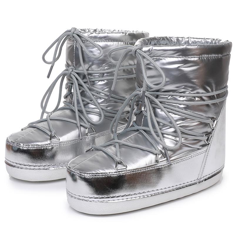 Cizme spațiale impermeabile antiderapante pentru export european 2025: Cizme de zăpadă noi, groase, călduroase, cu tub scurt