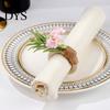 Artificial Flower Napkin Rings Rosemary Ring, Farmhouse Wooden Ring Holder, Rustic Faux Decorative Holders for Weddings Wedding Bridal Shower