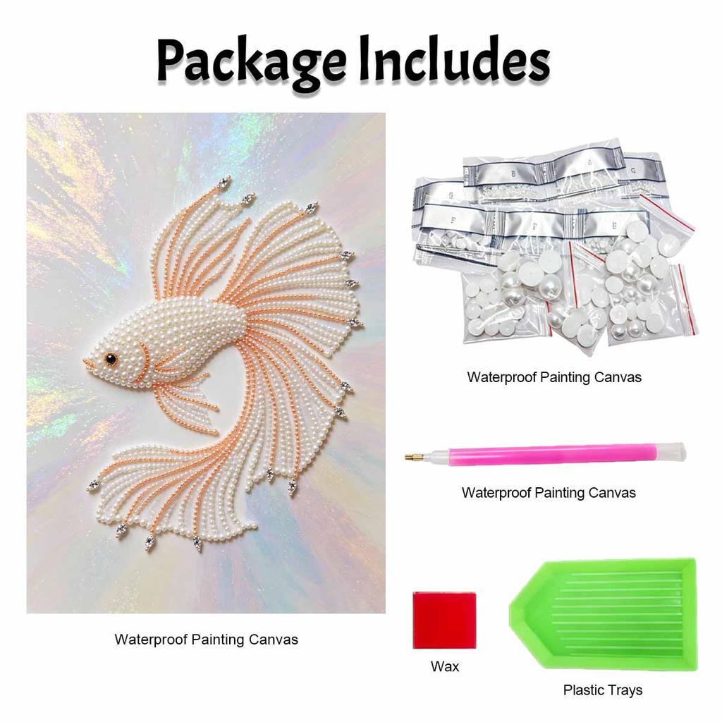 Shiny Pearl Elegant Betta Fish DIY Painting Creative Bead Art Craft Household Wall Decoration Nice Present For Art Hobbyists Home Decor Items
