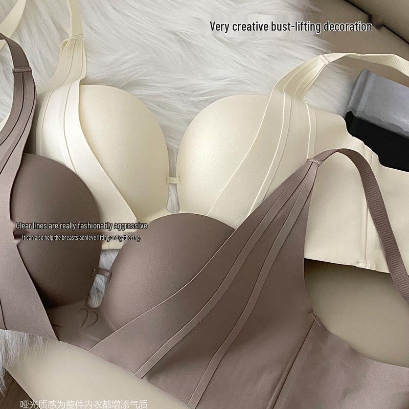 Minimalistischer japanischer nahtloser Push-Up-BH für kleine Oberweiten - Bügellos, Seitenstütze, Anti-Hänge-Effekt, reines sexy Design