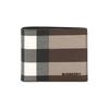 Solid Check Design Logo Double Fold Wallet Men Wallet Beige Brown Black 8084172