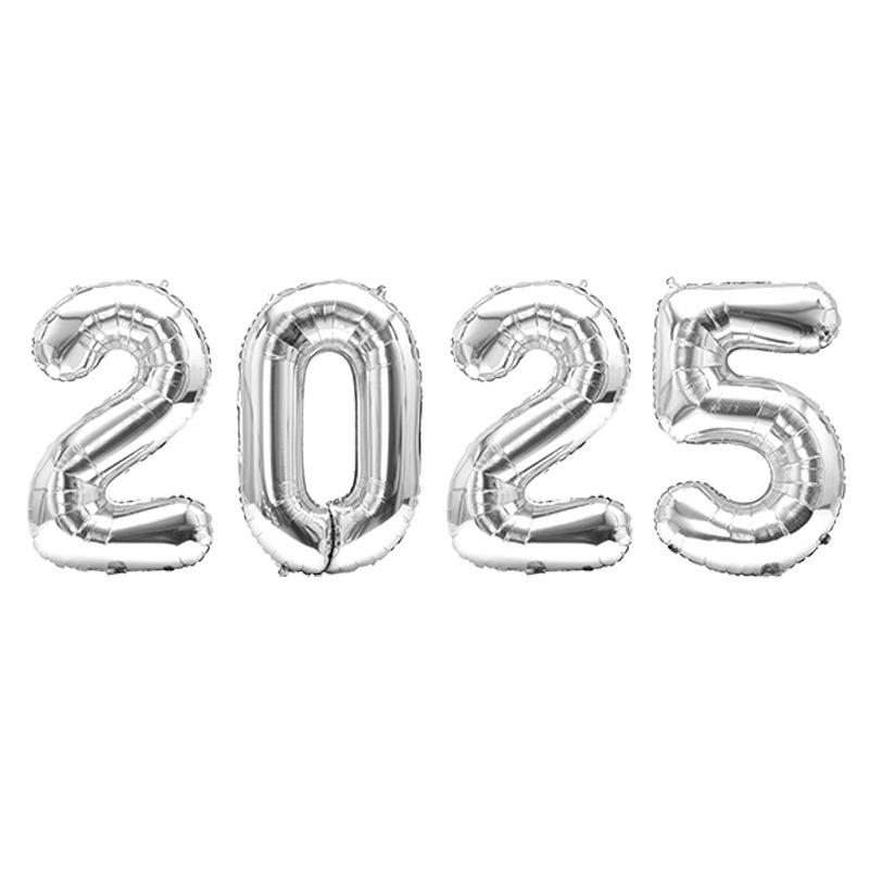 Digital Balloon 2025 Aluminum Film Set New Year'S Decoration Arrangement 16 Inches 32 Inches 40 Inches Digital Combination Independent Packaging