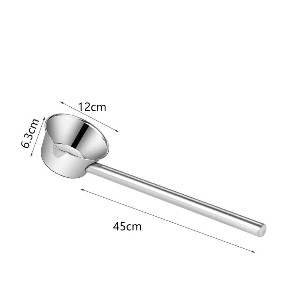 Big Stainless Steel Water Ladle Thickened Anti Scalding Sauce Seasoning Spoon Long Handle Extended Water Scoop Household