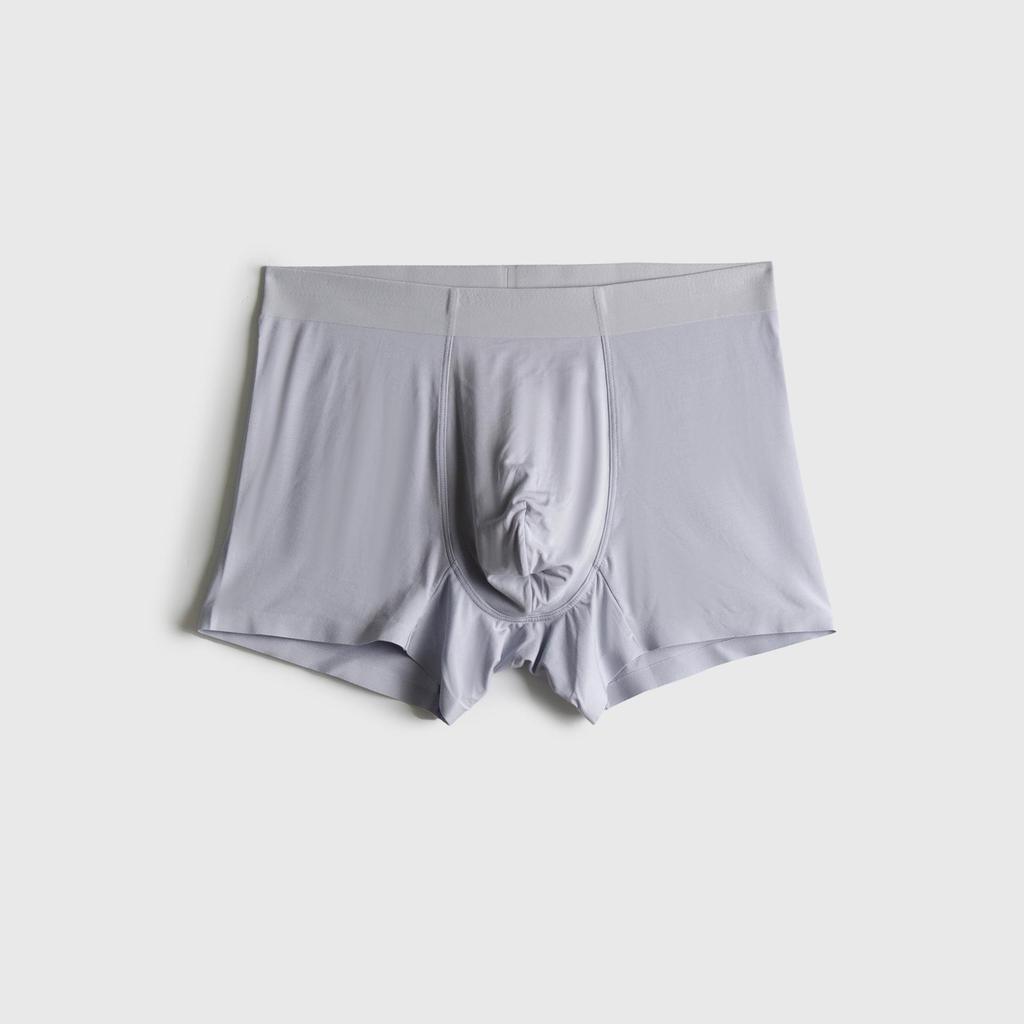 Herren Nahtlose Boxer Briefs: Maulbeerseide & Modal, Mittelhohe Taille, Unifarben