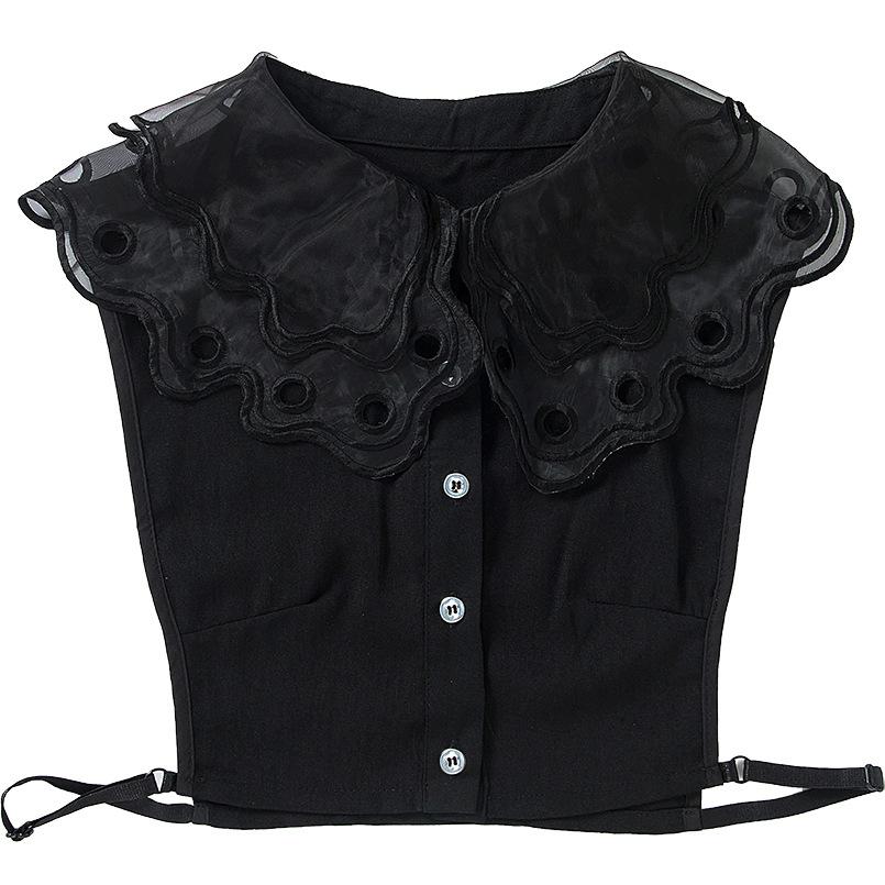 

Embroidery Shirt Fake Collar Fake Collar Shirt чорний