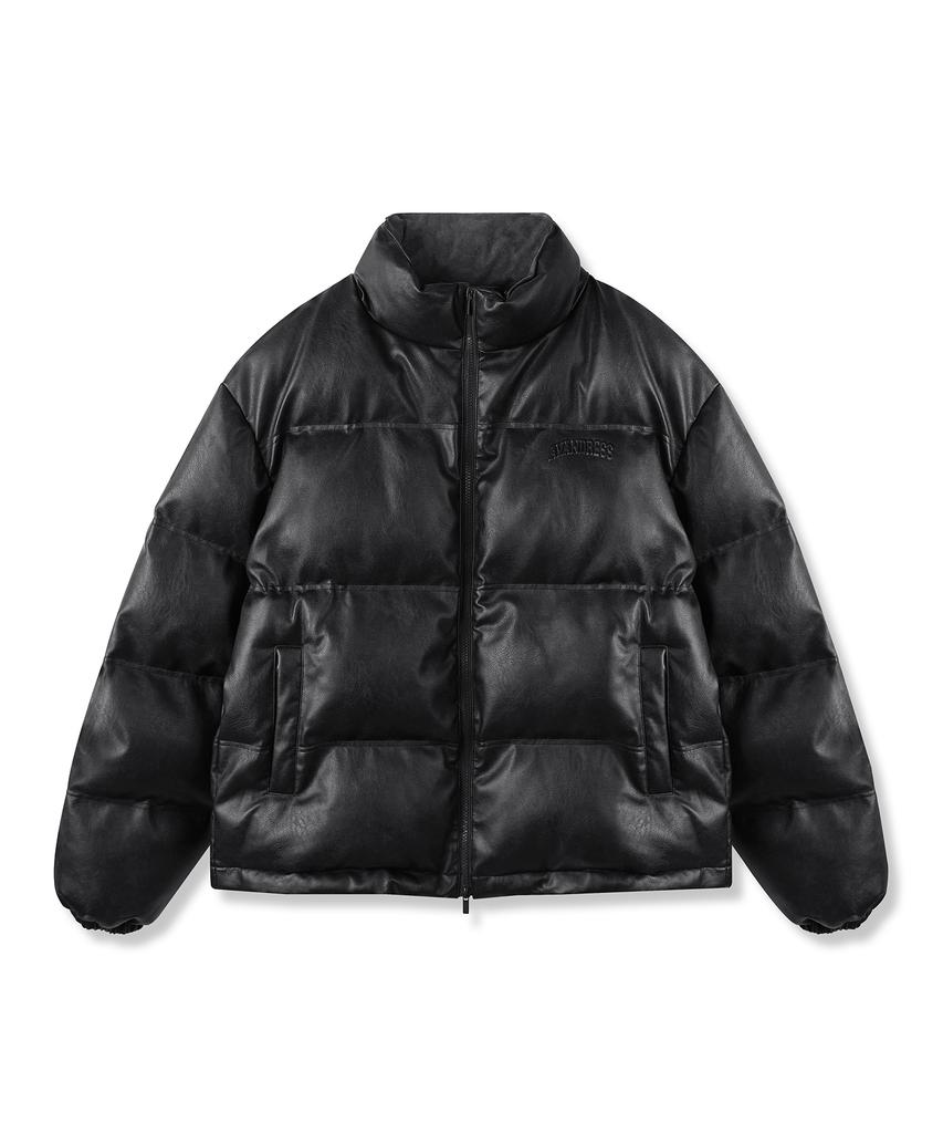 Avandress Vintage Art Leather Over-Fit Puffer Brown