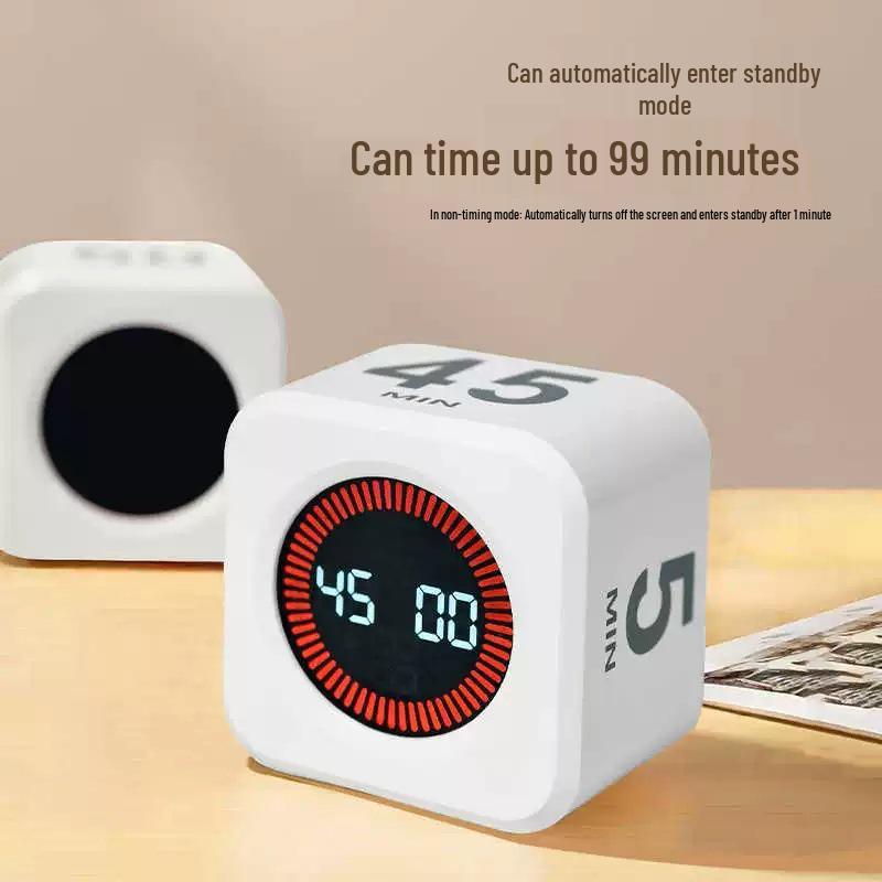 

Креативный таймер-кубик Рубика с гравитационным управлением для учебы и фитнеса белый