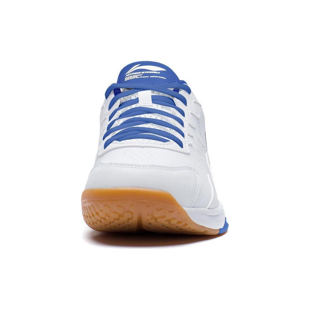 New LiNing Badminton Training Shoes Unisex Standard White/Bright Colorful Blue AYTS038-3