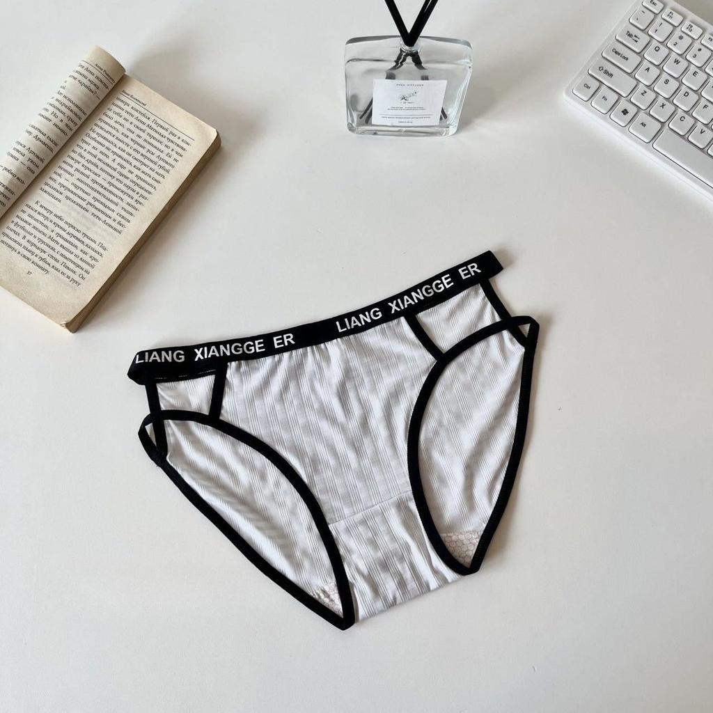 Damen Mode Trend Frühling und Sommer Buchstabe Taille Ausgeschnitten Reine Baumwolle Schritt Eisseide Taille Dreieck Slip