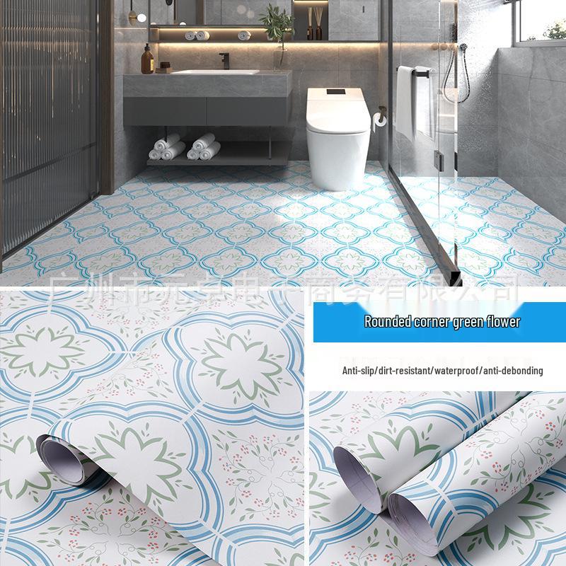 Adesivo da Pavimento Moderno Minimalista Autoadesivo per Bagno, WC e Cucina