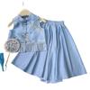 Girls' Summer Embroidered Tassel Vest & Long Pants Set