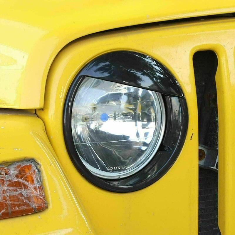 Embellecedor de Cubierta Decorativa de Visera de Faro Delantero para Jeep Wrangler TJ 1997-2007 Estilo Automotriz Accesorios Exteriores