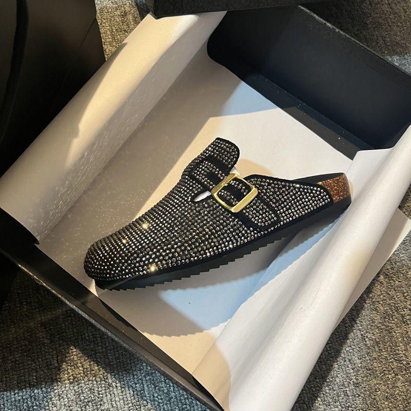 Comfortable and Cool Slippers Are Fashionable and Versatile When Going Out, and Half Sandals Are Worn Outside. Women's 2025 Autumn New Non-slip Home