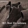 SHANSHAN Men's Wool Blend Knit Cardigan