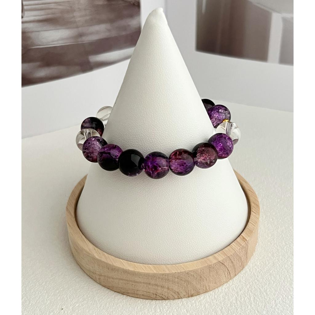 Glass Stone Bracelet For Women 10mm Beaded Stretch Bracelets DIY Beading Charms Handmade Bangles Jewelry Gifts