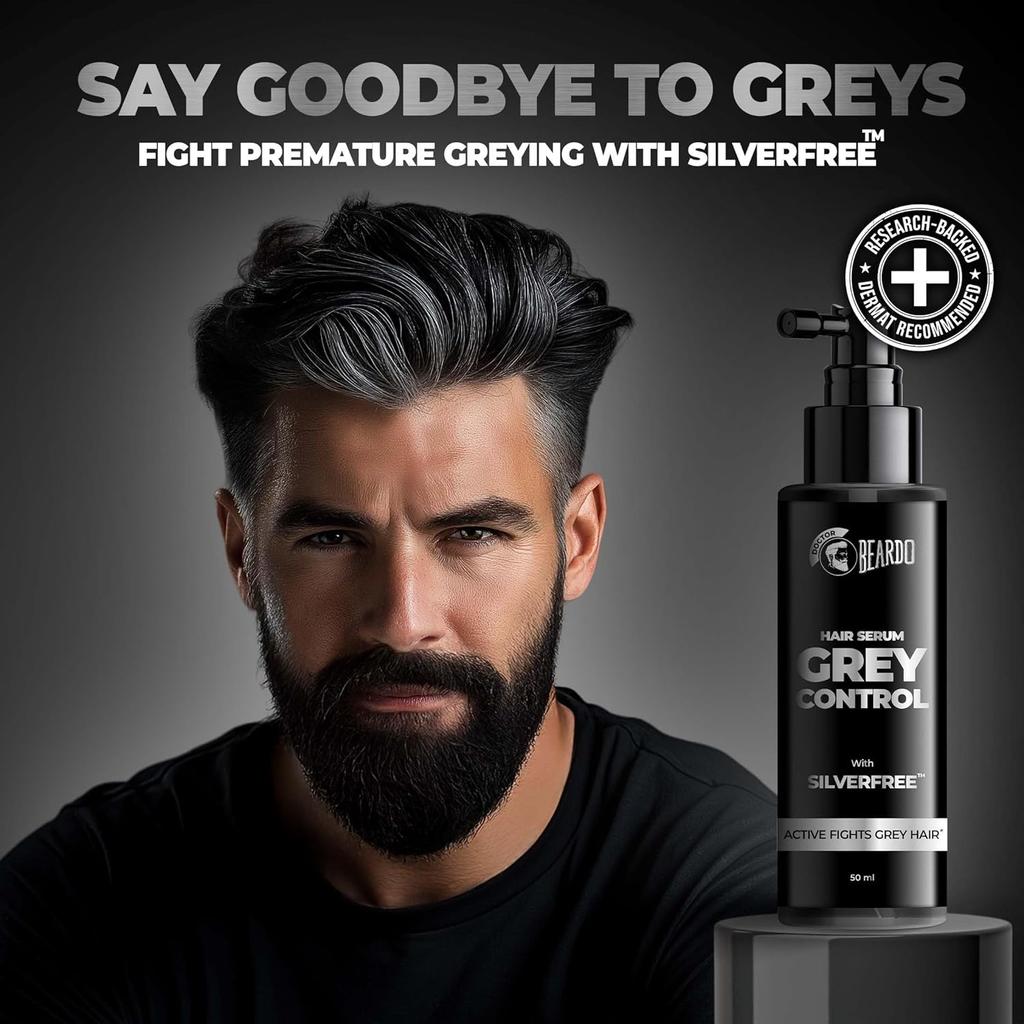 Beardo Anti Grey Hair Serum for Men 50ml Pack of 1 | Lightweight Non-Sticky Hair Revitalizer