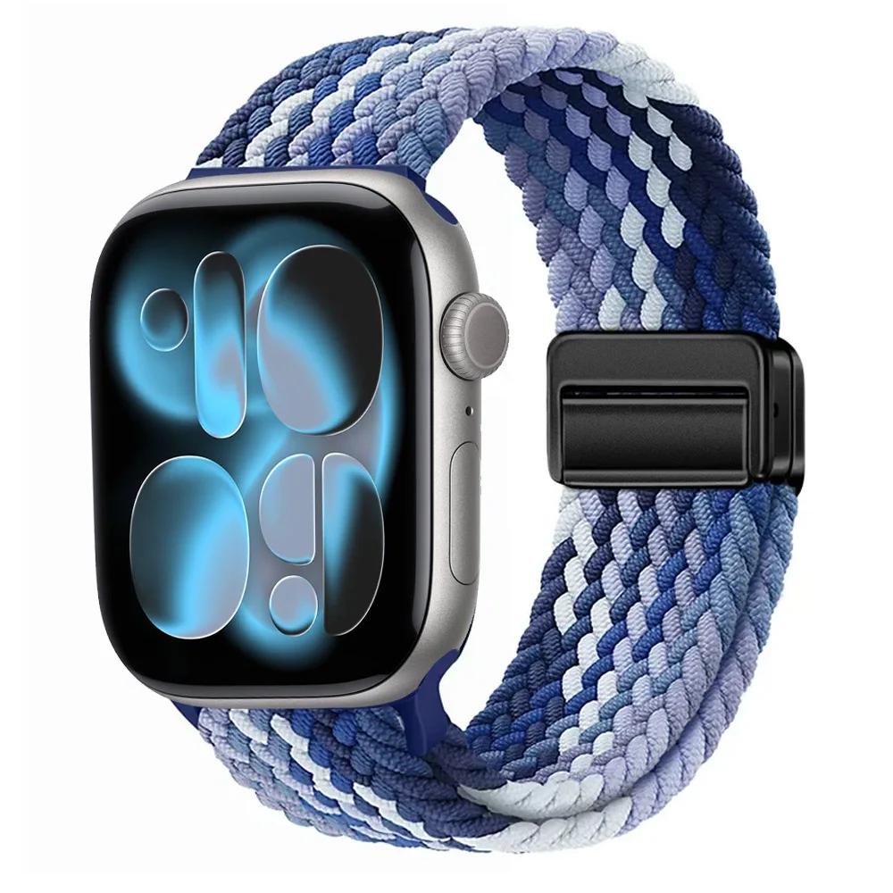 Nylon Strap for Apple Watch 11 10 46mm 42mm/Ultra 3 2 1 49mm Magnetic buckle Wristband iWatch 9 8 7 6 5 4 SE 45mm 44mm 41mm 40mm