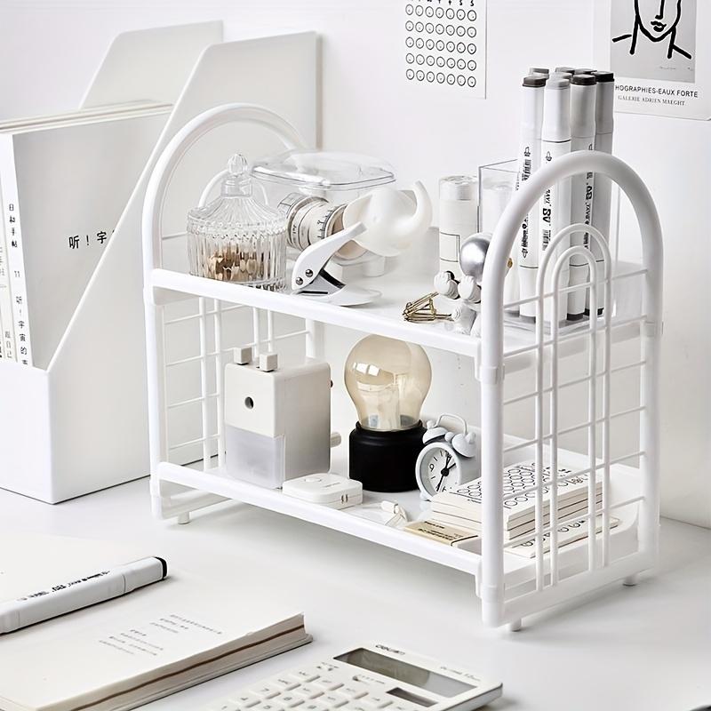 1pcs High aesthetic desktop storage rack with ins style, multi-layer dormitory storage, book rack, computer office storage rack