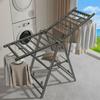 Foldable Drying Rack Floor Standing Balcony Clothes Rack Indoor Drying Hanger Large Capacity Save Space Foldable Clothes Hanger