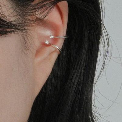 POSTLUDE [2SET/SILVER] LINE 1 CZ EARCUFF SET