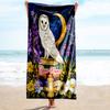 1PC Custom Name Owl Moon Magic Beach Towel Highly Absorbent And Sand-Resistant Towel for Swimming, Pool, Yoga, And Travel Lightweight