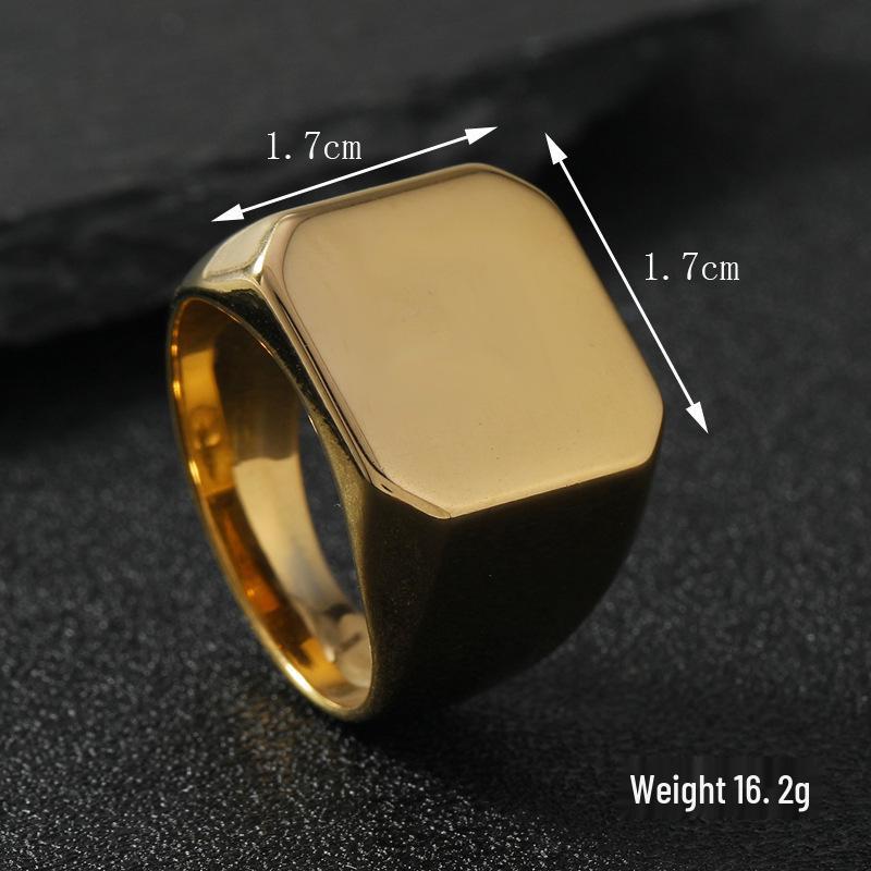 Geometric Polished Stainless Steel Couple Rings with Customizable Logo