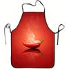 1 Piece of Fun and Vibrant Themed Apron, Bright Red Energetic Chili Pepper Retro Design Apron, Unisex, Perfect for Crafts, Baking, Painting, Kitchen a